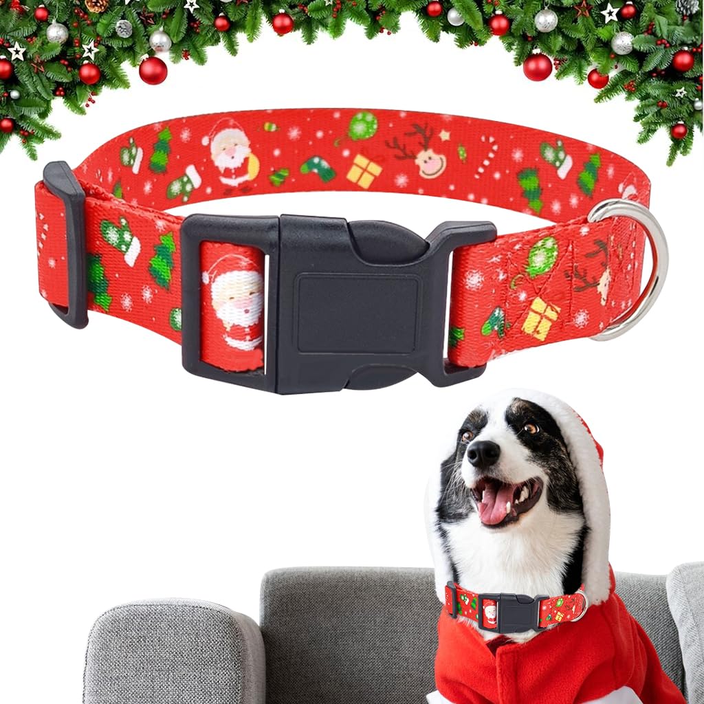Qpets Christmas Dog Collar, L Qpets Christmas Dog Collar, L